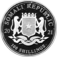 Somalia Elefant 2021 1 oz Silber Privy Mark "W14"