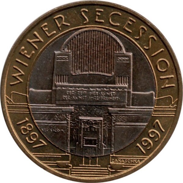 Österreich 50 Schilling 1997 "100 Jahre Wiener Secession" - Bimetall