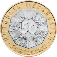 Österreich 50 Schilling 1999 "Europäische Währungsunion" - Bimetall