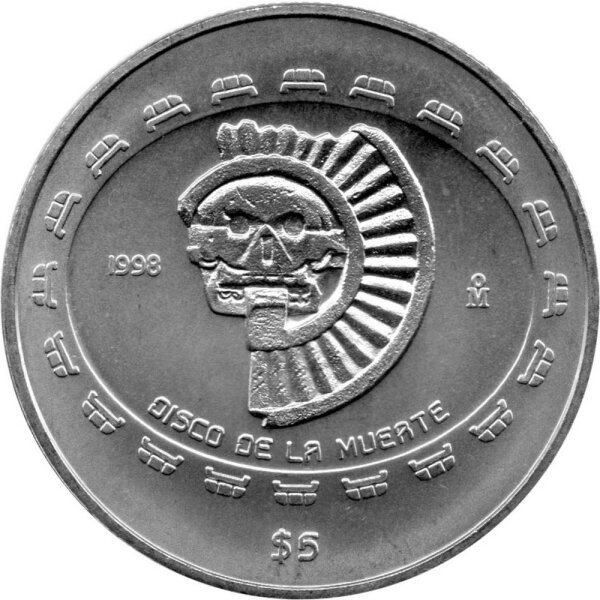 Mexiko 5 Pesos 1998 - Disco De La Muerte - 1 oz Silber