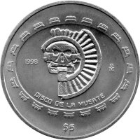 Mexiko 5 Pesos 1998 - Disco De La Muerte - 1 oz Silber