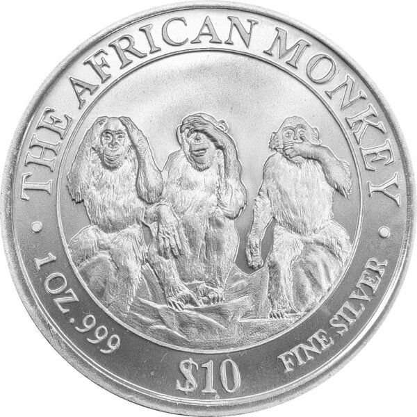 Somalia African Monkey 4. Ausgabe 2001 1 oz Silber