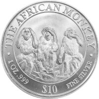 Somalia African Monkey 4. Ausgabe 2001 1 oz Silber