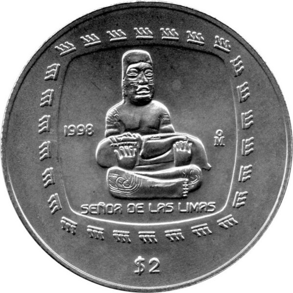 Mexiko 2 Pesos 1998 - Senor De Las Limas - 1/2 oz Silber