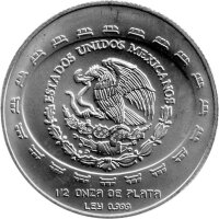Mexiko 2 Pesos 1998 - Disco De La Muerte - 1/2 oz Silber