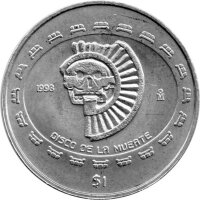 Mexiko 1 Peso 1998 - Disco De La Muerte - 1/4 oz Silber