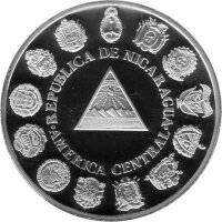 Nicaragua 1 Cordoba 1991 - Iberoamerika "Treffen zweier Welten" - Silber PP