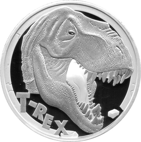 Tuvalu 5 Dollar 2017 - Tyrannosaurus Rex - 5 oz Silber PP