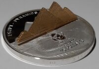 Cook Islands 10 Dollars 2007 - Weltdenkmäler "Pyramiden von Gizeh" - Silber PP Skulpturmünze teilvergoldet