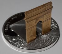 Cook Islands 10 Dollars 2009 - Weltdenkmäler "Arc de Triomphe" - Silber PP Skulpturmünze teilvergoldet