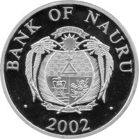 Nauru 10 Dollars 2002 - Europäische Denkmäler "Brandenburger Tor in Berlin" - Silber PP Skulpturmünze teilvergoldet