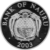 Nauru 10 Dollars 2003 - Europäische Denkmäler "Petersdom in Rom" - Silber PP Skulpturmünze teilvergoldet