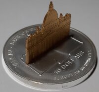 Nauru 10 Dollars 2003 - Europäische Denkmäler "Petersdom in Rom" - Silber PP Skulpturmünze teilvergoldet