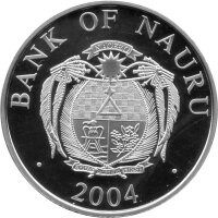 Nauru 10 Dollars 2004 - Europäische Denkmäler "Frauenkirche in Dresden" - Silber PP Skulpturmünze teilvergoldet