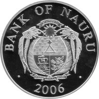 Nauru 10 Dollars 2006 - Europäische Denkmäler "Kathedrale in Santiago de Compostela" - Silber PP Skulpturmünze teilvergoldet