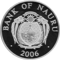 Nauru 10 Dollars 2006 - Europäische Denkmäler "Le Mont Saint Michel" - Silber PP Skulpturmünze teilvergoldet