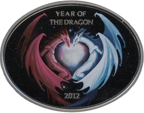 Niue 1 Dollar 2012 - Jahr des Drachen - Silber PP coloriert