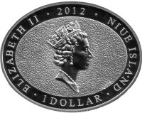Niue 1 Dollar 2012 - Jahr des Drachen - Silber PP coloriert