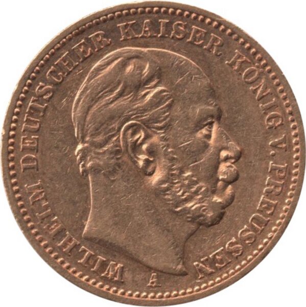 J.246 Preußen 20 Mark 1885 "A" - Kaiser Wilhlem I. - Gold -ss
