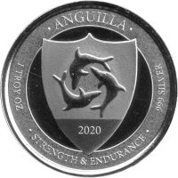 EC 8 2 Dollars 2020 Anguilla - Wappen -  1 oz Silber PP