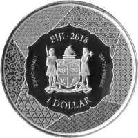 Fiji 1 Dollar 2018 - Samurai Kiyomori - 1 oz Silber PP