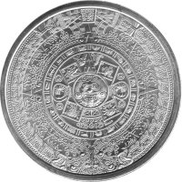 Round Aztekischer Kalender - 1 oz Silber