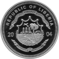 Liberia 10 Dollars 2004 - XXVIII. Olympische Sommerspiele 2004 in Athen "Läufer" - Silber PP