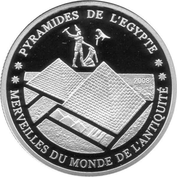 Elfenbeinküste 500 Francs 2008 - Antike Weltwunder "Ägyptische Pyramiden" - Silber PP