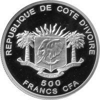 Elfenbeinküste 500 Francs 2008 - Antike Weltwunder "Ägyptische Pyramiden" - Silber PP