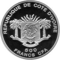 Elfenbeinküste 500 Francs 2008 - Antike Weltwunder "Hängende Gärten von Babylon" - Silber PP