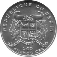 Benin 500 Francs 1992 - XV. Fußball WM 1994 in den USA - Silber