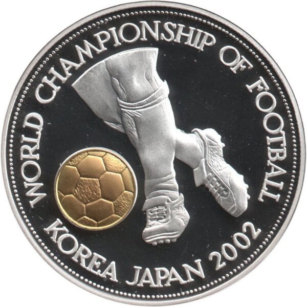 Uganda 1.000 Shillings 2001 - XVII. Fußball WM 2002 in Korea und Japan - Bronze silberplattiert PP