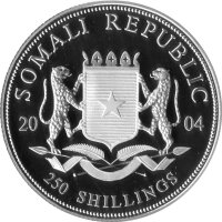 Somalia 250 Shillings 2004 - I. Fußball WM 1930 in Uruguay - Silber PP