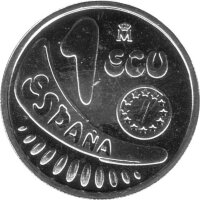 Spanien 1 Ecu 1989 - Die Entführung der Europa - Silber