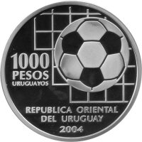 Uruguay 1.000 Pesos 2004 - 100 Jahre FIFA - Silber PP