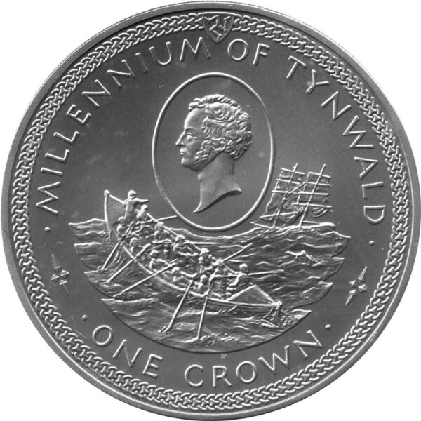 Isle of Man 1 Crown 1979 - 1000 Jahre Tynwald "Rettungsboot" - Silber