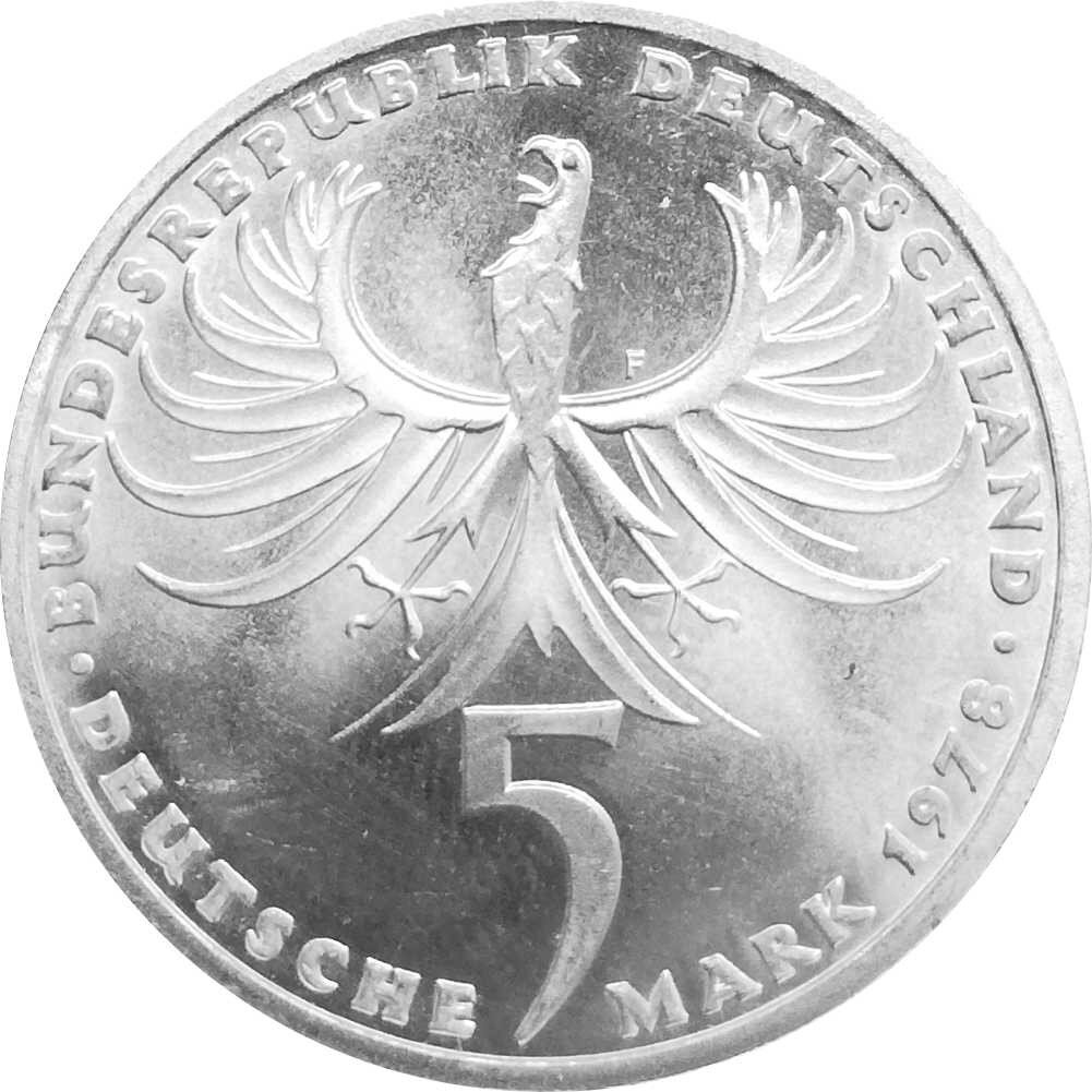 Deutschland 5 DM Gedenkmünzen 1971 - 1979 625/1000...