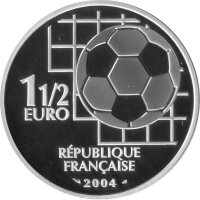 Frankreich 1,5 Euro 2004 - 100 Jahre FIFA - Silber PP