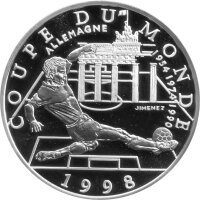 Frankreich 10 Francs 1997 - XVI. Fußball WM 1998 in...