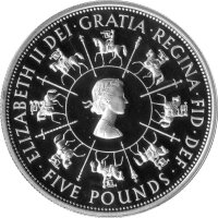 UK 5 Pfund 1993 - 40. Jahrestag der Krönung von Elisabeth II. - Silber PP