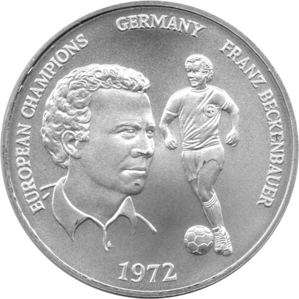 UK Medaille 1996 - Fußball Eurobameister "Franz Beckenbauer 1972" - Silber