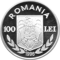 Rumänien 100 Lei 1996 - 100 Jahre Olympische Spiele der Neuzeit - Silber PP