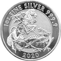UK Valiant - St. Georg Drachentöter 2020 1 oz Silber
