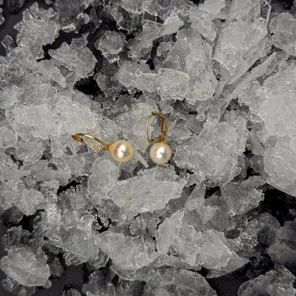 Ohrrihge "Ozeanträne" 585/1000 Gold - Vintage