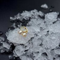 Ohrringe "Ozeanträne" 585/1000 Gold - Vintage