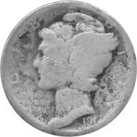 USA 10 Cent 1917 - Mercury Dime - Silber
