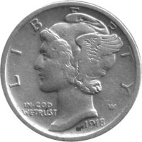 USA 10 Cent 1918 - Mercury Dime - Silber