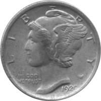 USA 10 Cent 1920 - Mercury Dime - Silber