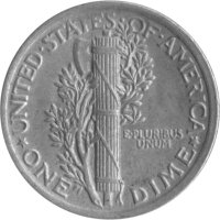 USA 10 Cent 1920 - Mercury Dime - Silber