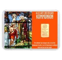Geschenkbarren "Kommunion - Christus" 2 Gramm Gold